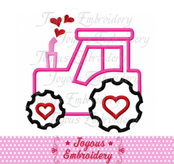 Valentine's day Tractor Applique Machine Embroidery Design NO:1906