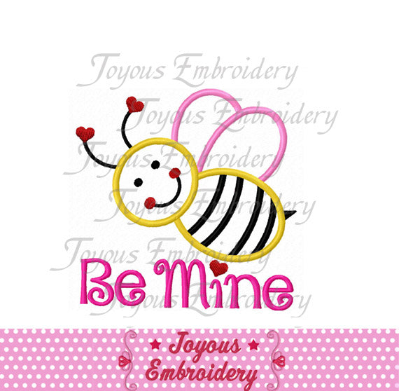 Valentine's day Bee Mine Applique Machine Embroidery Design NO:1456
