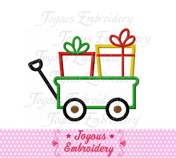 Christmas Wagon Gift Applique Machine Embroidery Design NO:1252