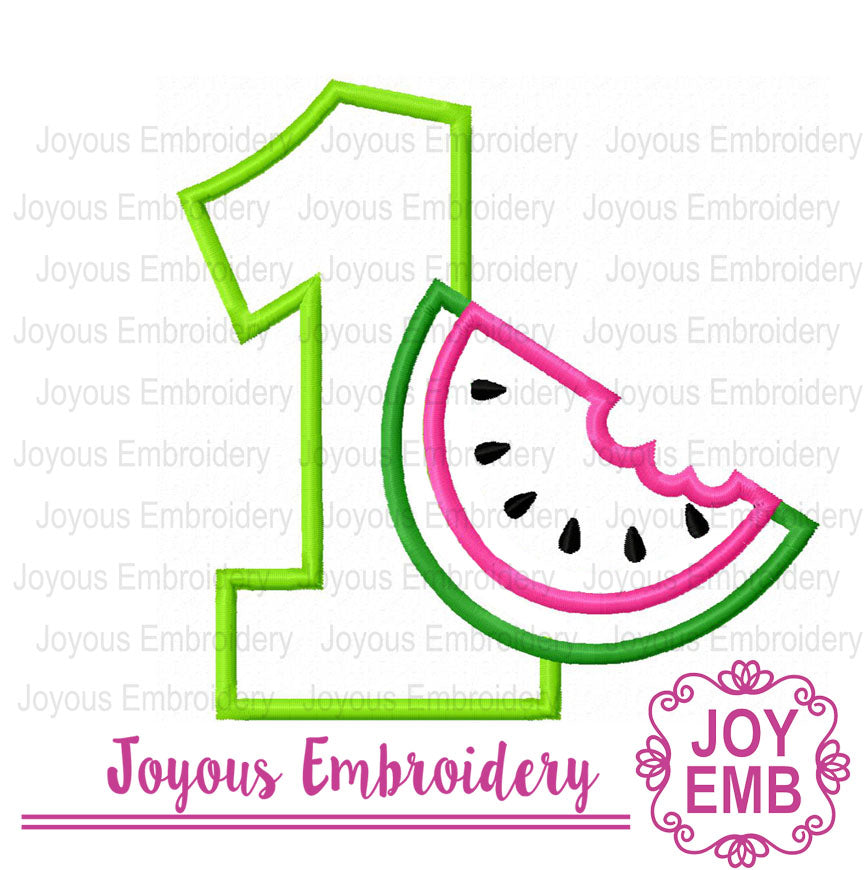 Watermelon ONE Applique Machine Embroidery Design NO:3035
