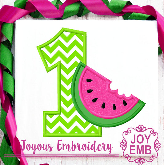 Watermelon ONE Applique Machine Embroidery Design NO:3035