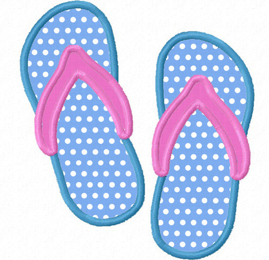 Instant Download Flip Flops Applique Machine Embroidery Design NO:1156
