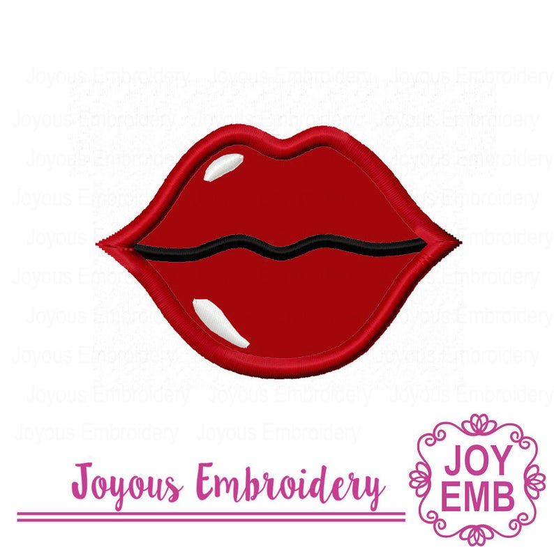 Instant Download Lip print Applique Machine Embroidery Design