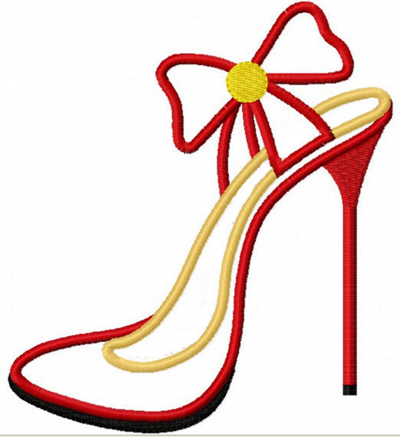High heel Applique Machine Embroidery Design NO:1147