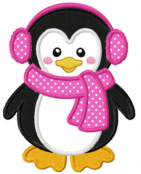 Instant Download Penguin Applique Machine Embroidery Design NO:1262