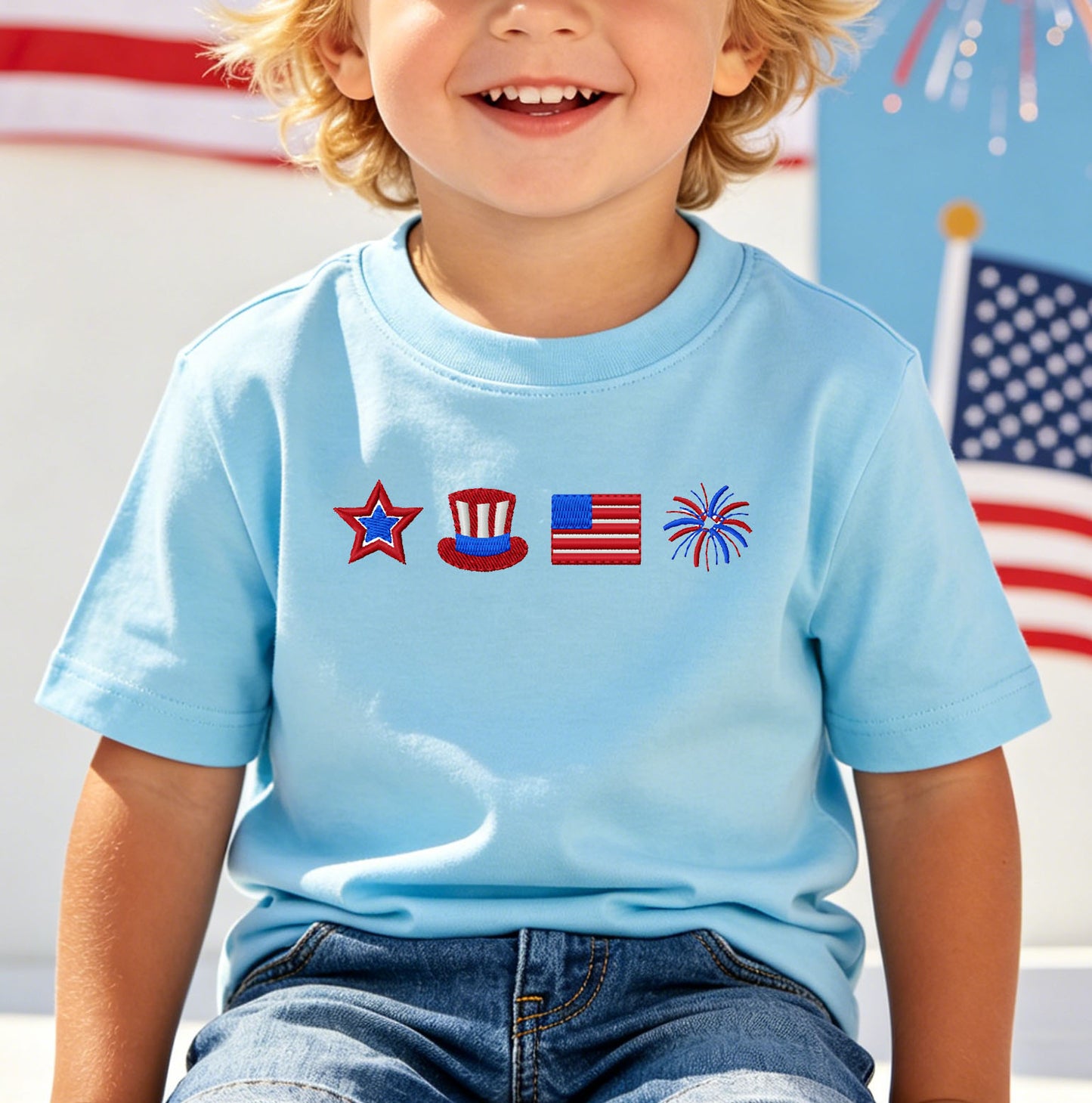 Buid Your Own 4th of July Mini Set Embroidery Design Bundle.*Font is NOT included!*