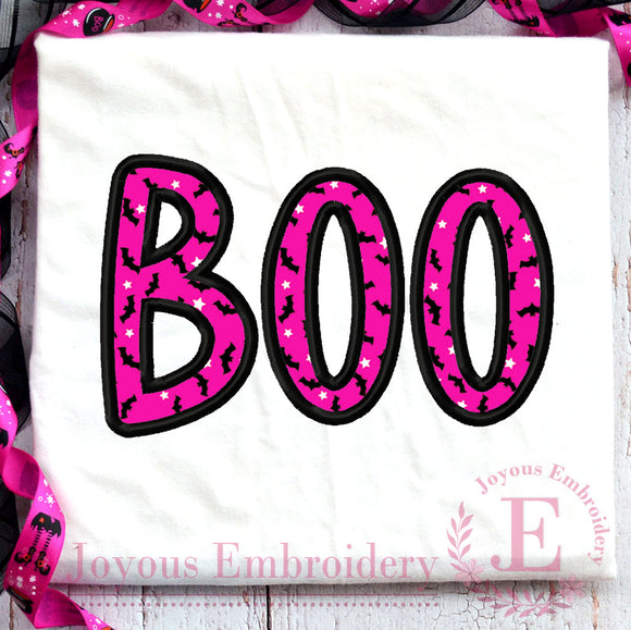 BOO Applique Embroidery Design