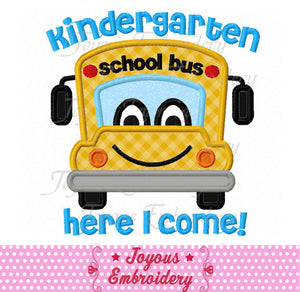 Kindergarten Bus Applique Embroidery