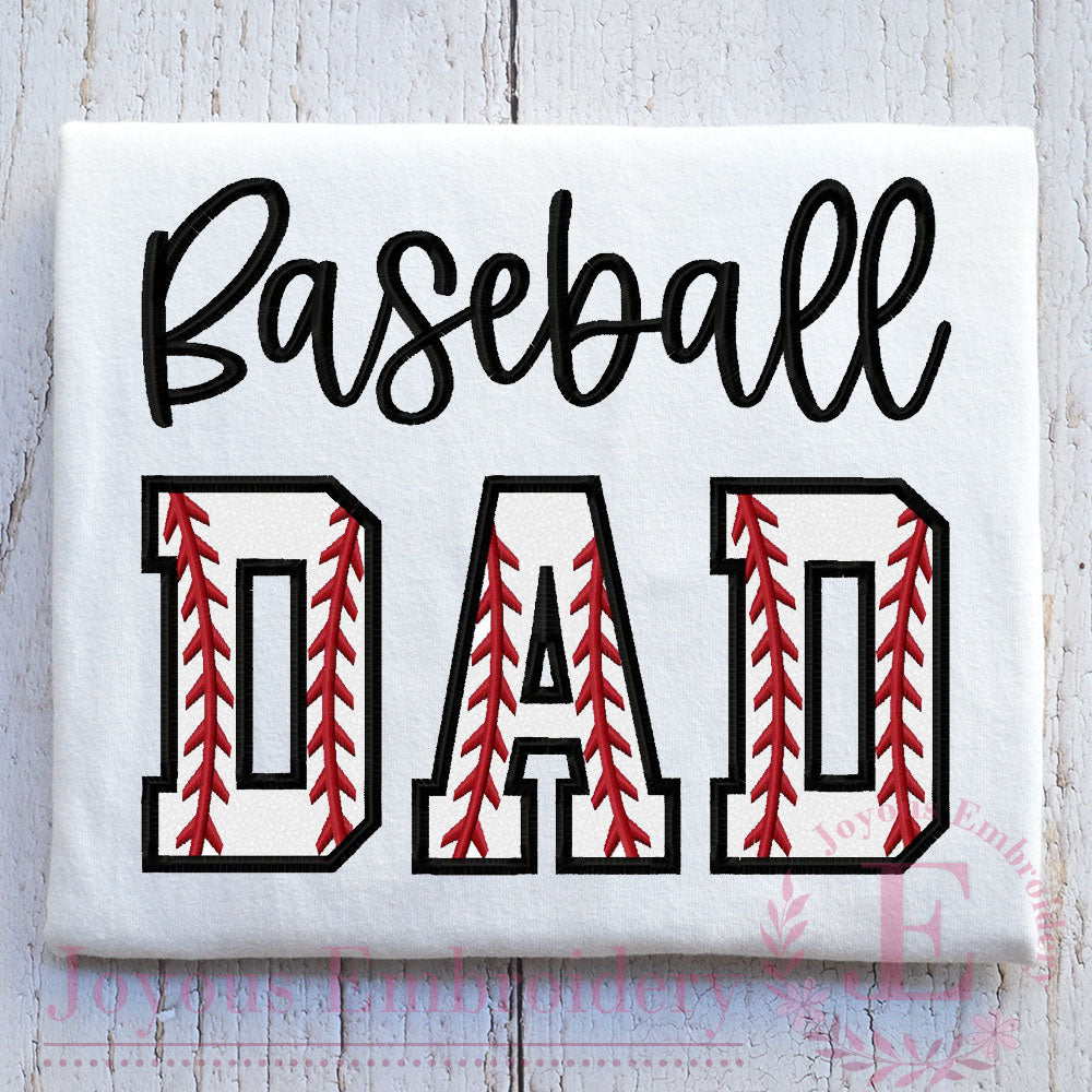 Baseball DAD Applique Embroidery