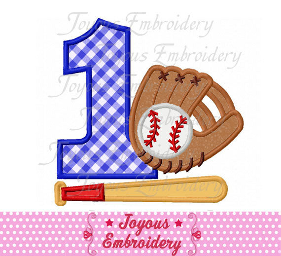 First Birthday Baseball Embroidery design