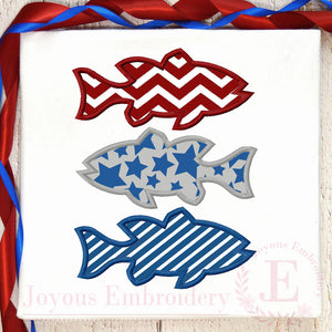 American Bass Applique Embroidery Design