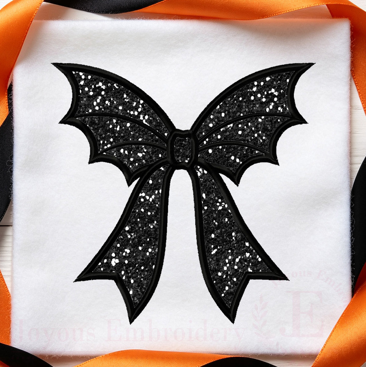 Bat Bow Applique Embroidery Design