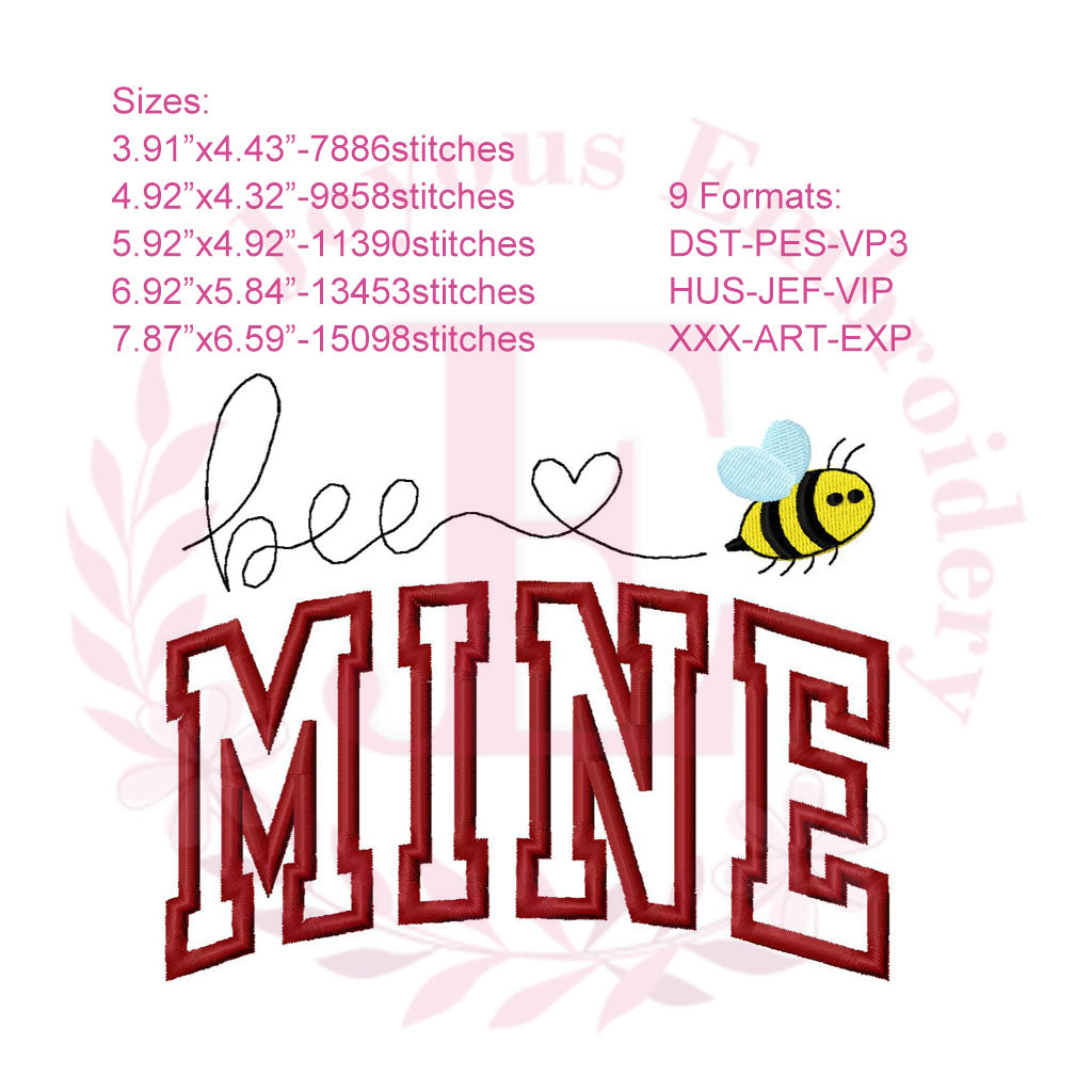 Be Mine Applique Embroidery File