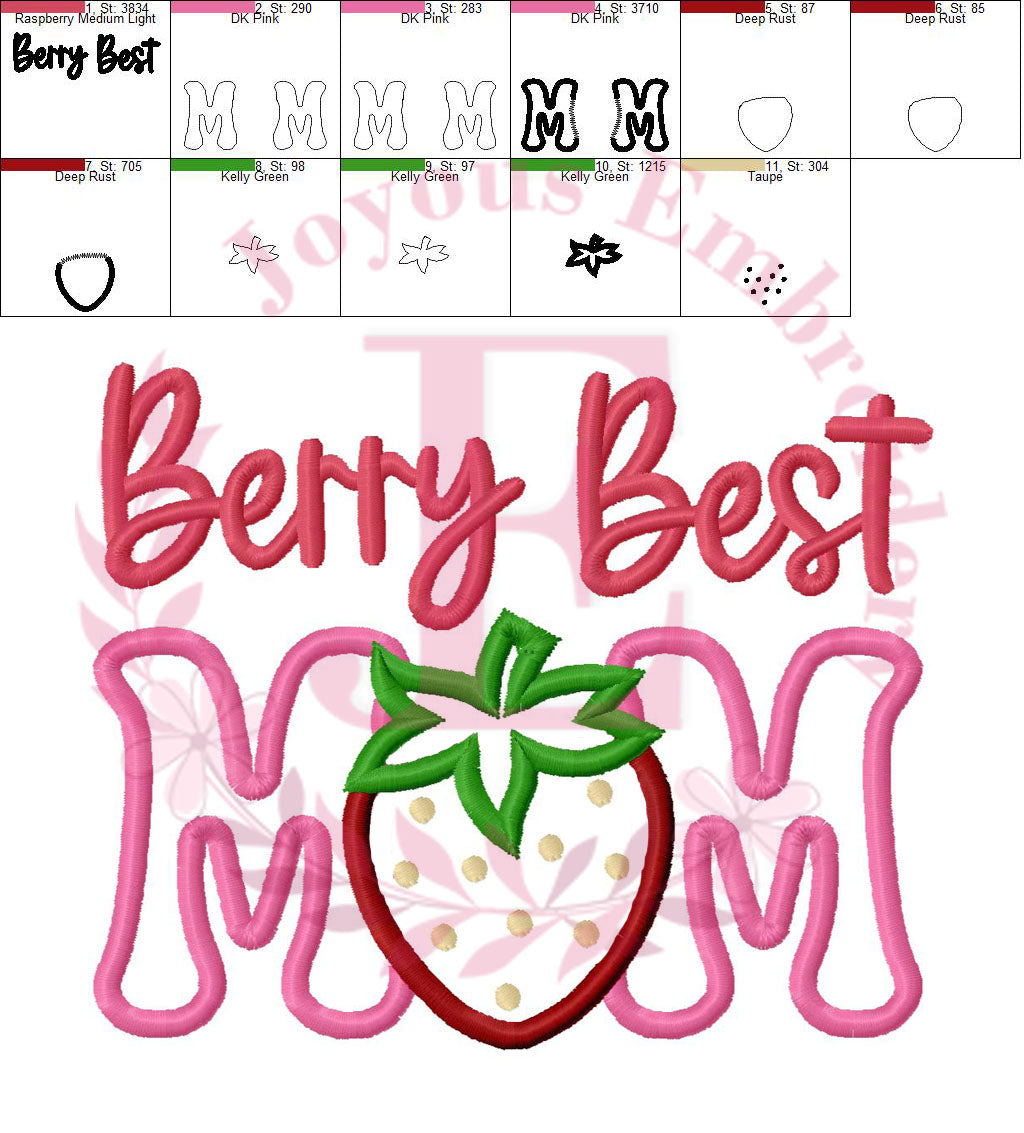 Berry Best MOM Embroidery