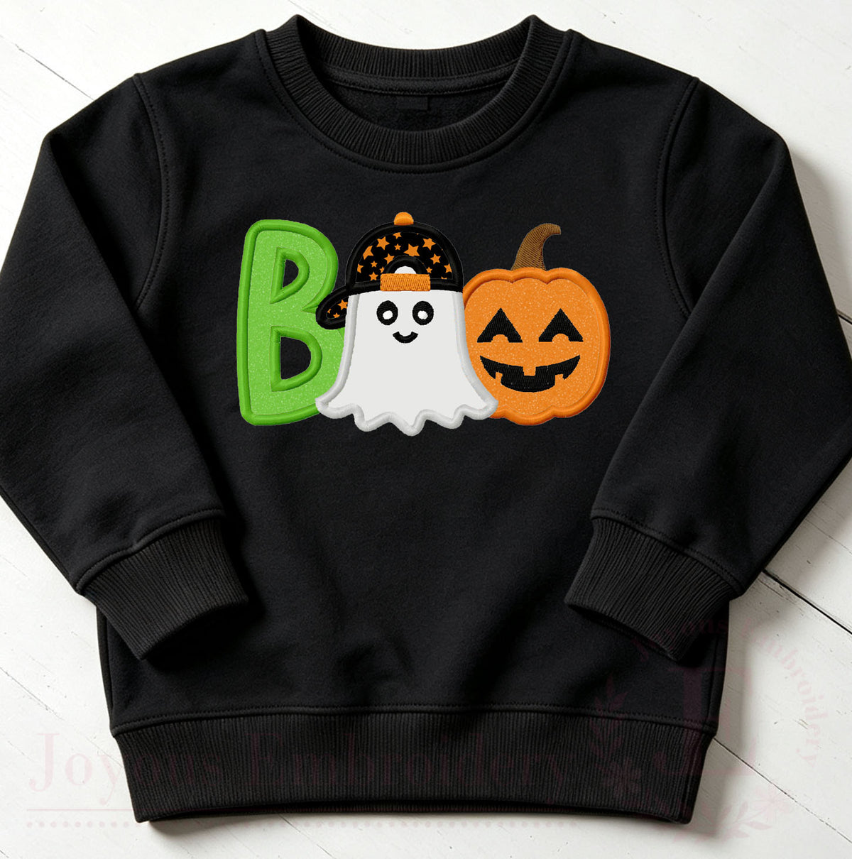 BOO Ghost Pumpkin Applique Embroidery Design
