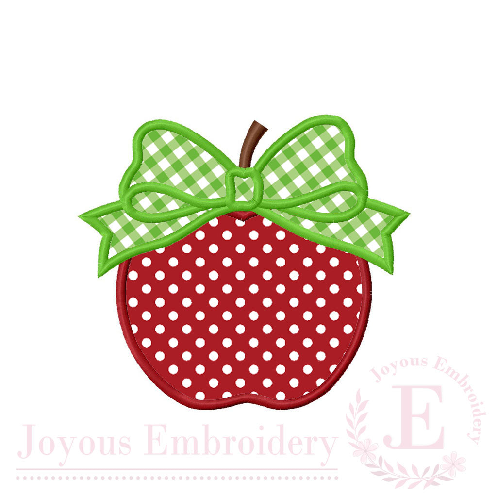 Apple Applique Embroidery File