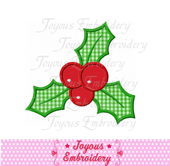 Freebie Holly Applique Machine Embroidery