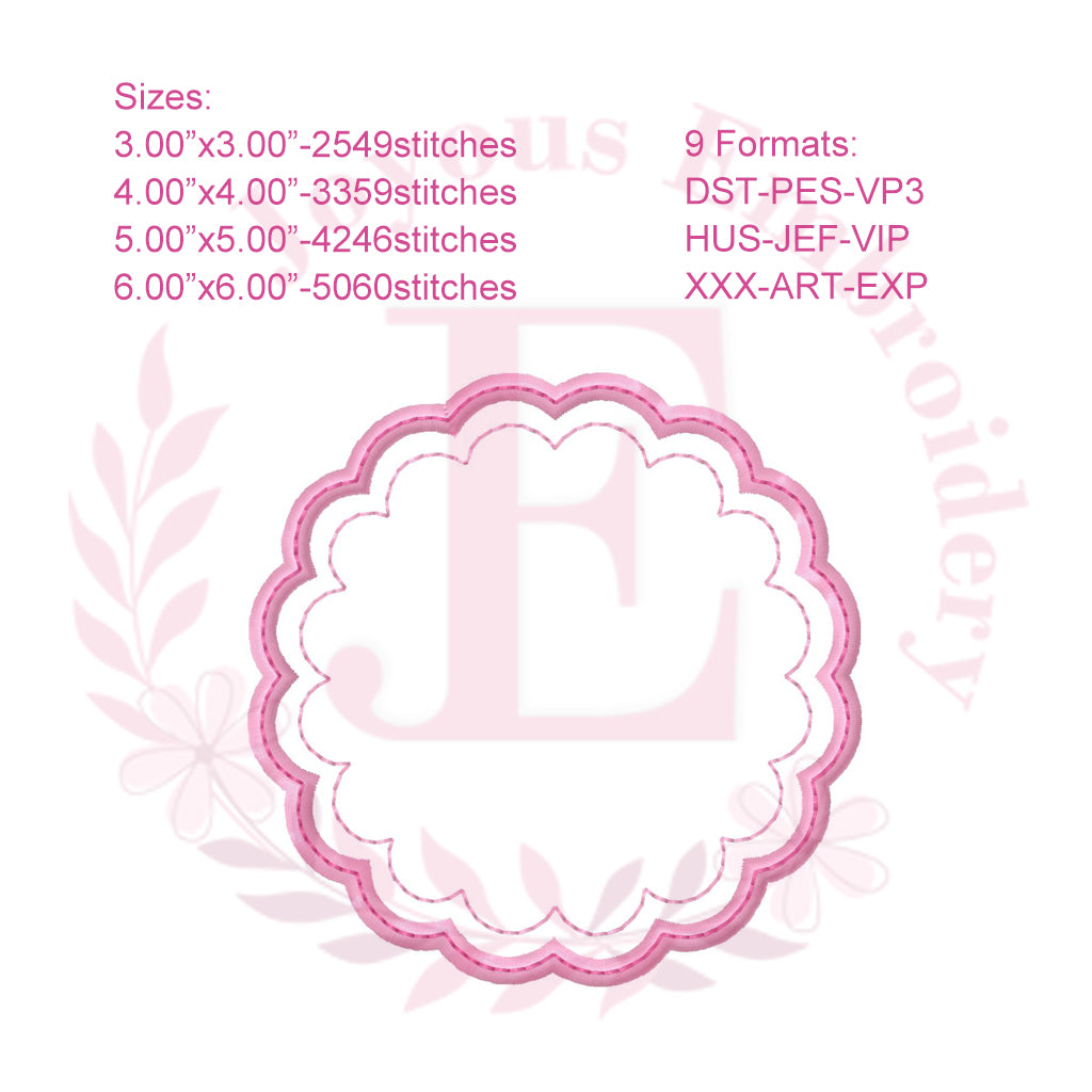 Frame Applique Embroidery Design Bundle,Circle Square Rectangle Oval Frame Embroidery File