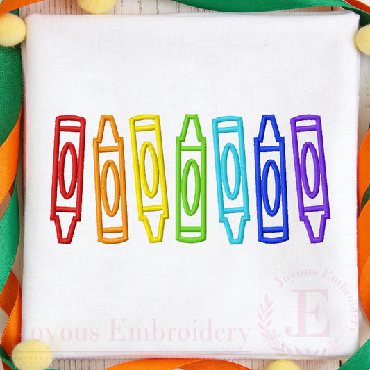 Crayon Outline Embroidery Design