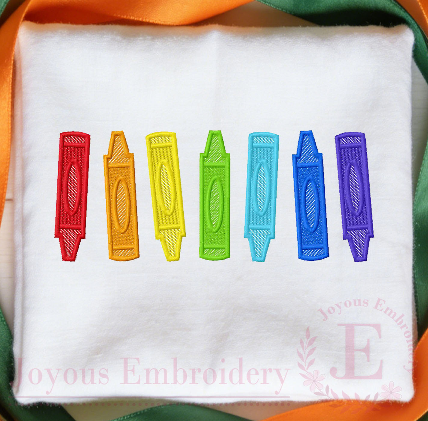 Back to School Crayon Embroidery Design