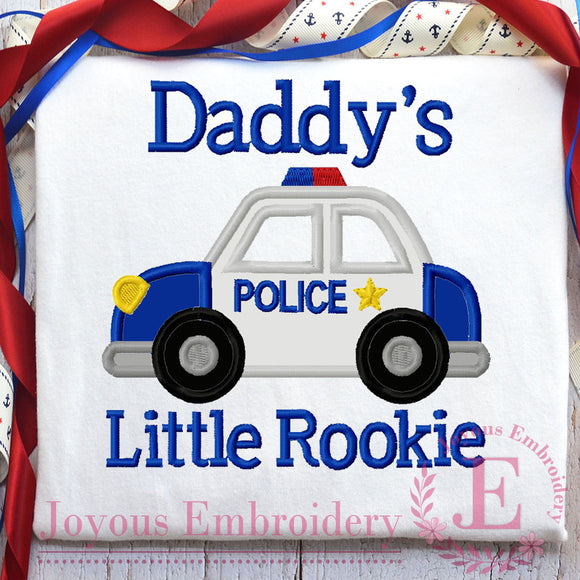 Daddy's Little Rookie Embroidery Design