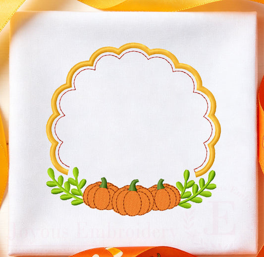 Pumpkin Frame Embroidery Design