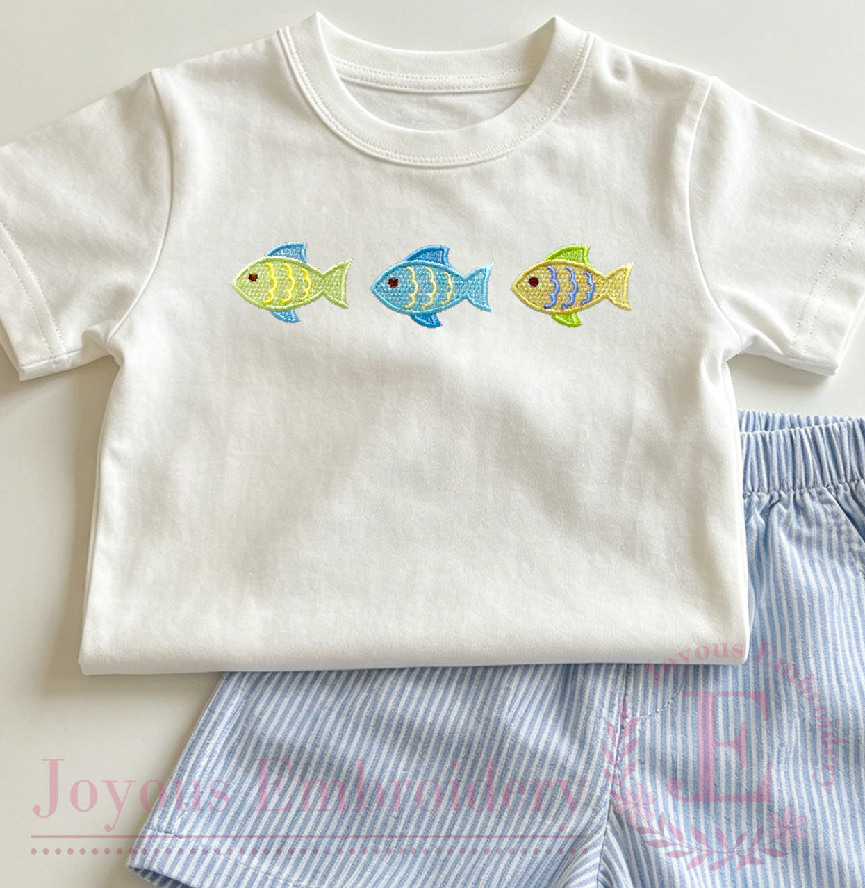 Fish Trio Embroidery Design, Mini Ocean Fish Embroidery File