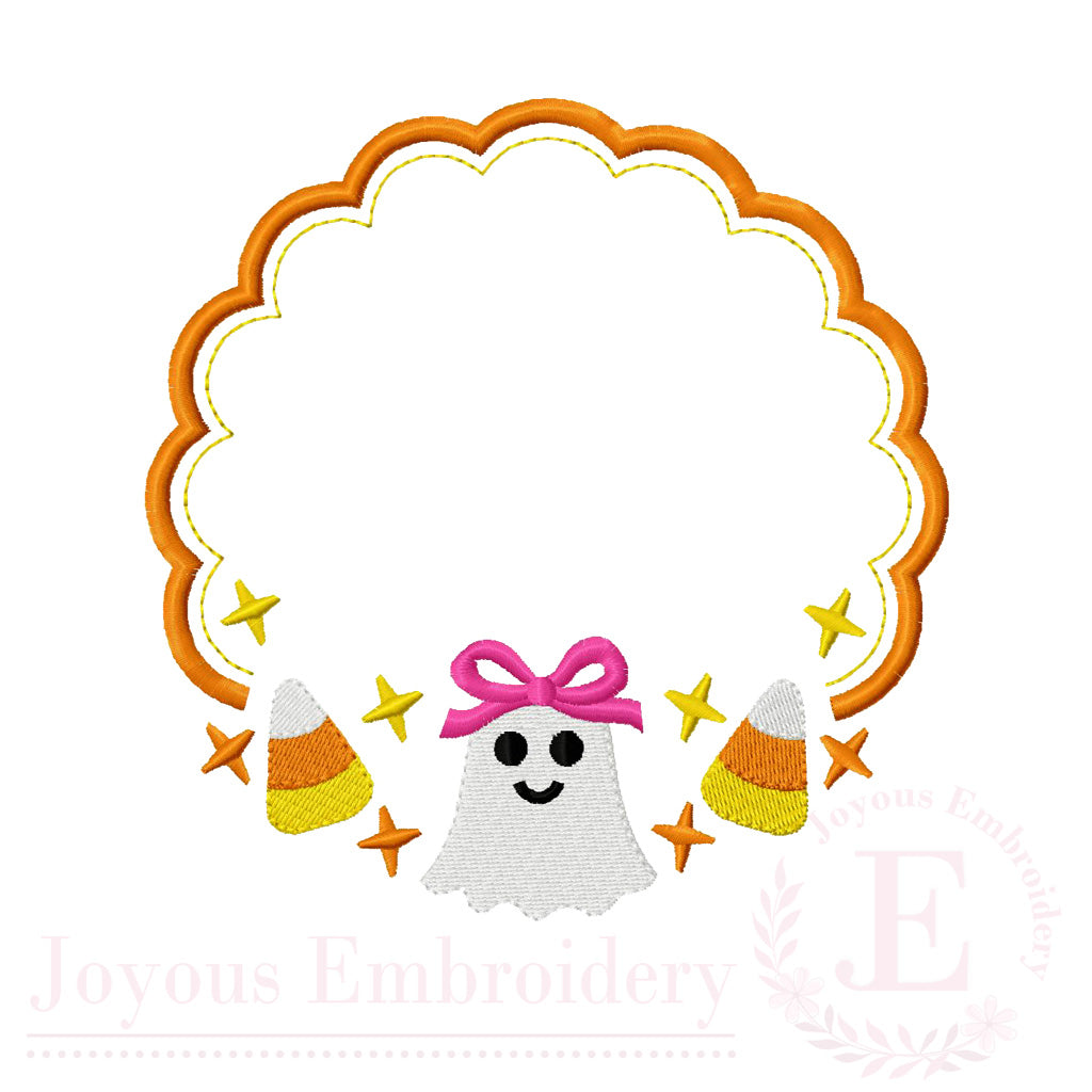 Halloween Ghost Frame Embroidery Design