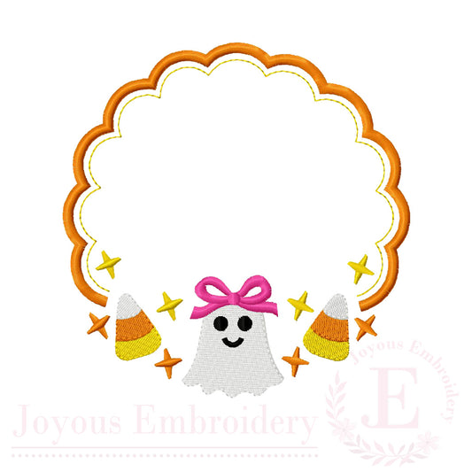 Halloween Ghost Frame Embroidery Design