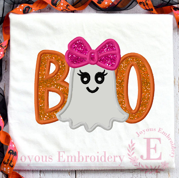 Ghost Boo Applique Embroidery Design