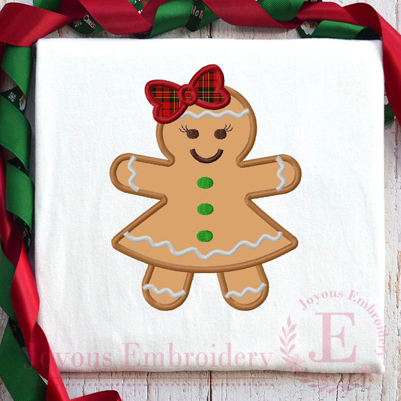 Gingerbread Applique Embroidery Design