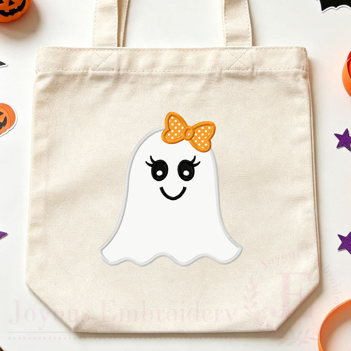Girl Ghost Applique Machine Embroidery Design