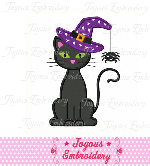 Halloween Cat Applique Embroidery Design