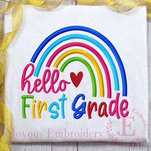 First Grade Rainbow Embroidery