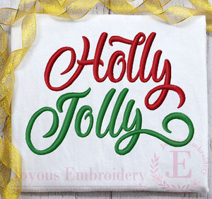 Holly Jolly Embroidery Design