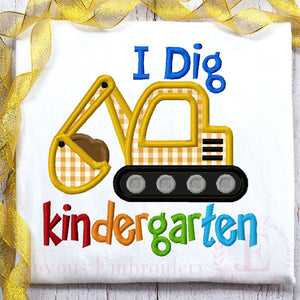 Kindergarten Excavator Embroidery Design