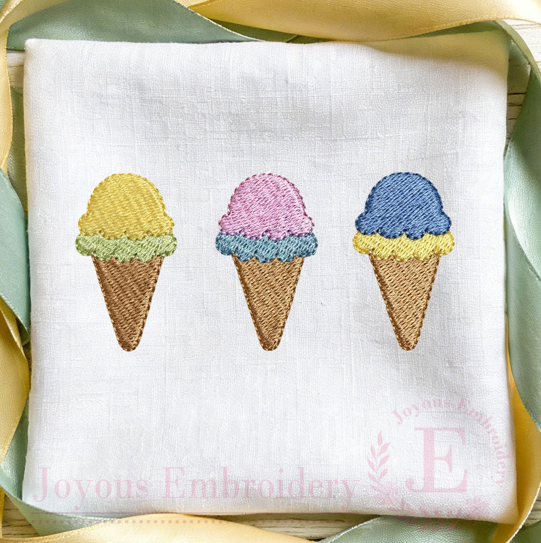 Ice Cream Machine Embroidery Design,Summer Sweet Embroidery File