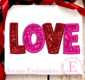 LOVE Applique Embroidery Design