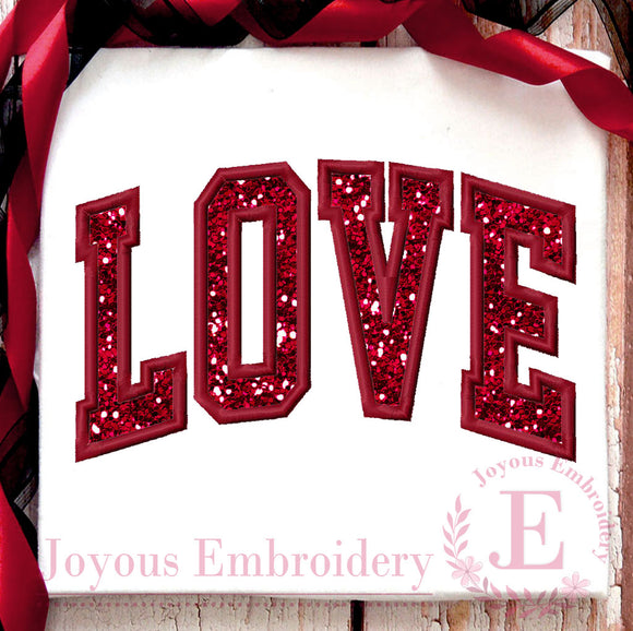 LOVE Applique Embroidery Design