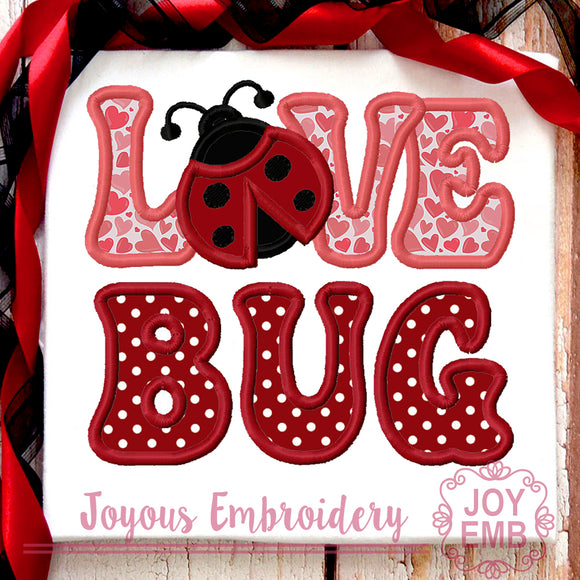 LOVE Bug Applique Embroidery Design