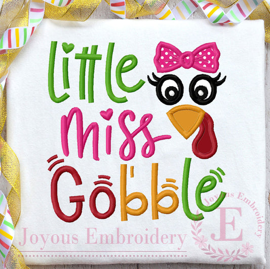 Little miss gobble Embroidery File