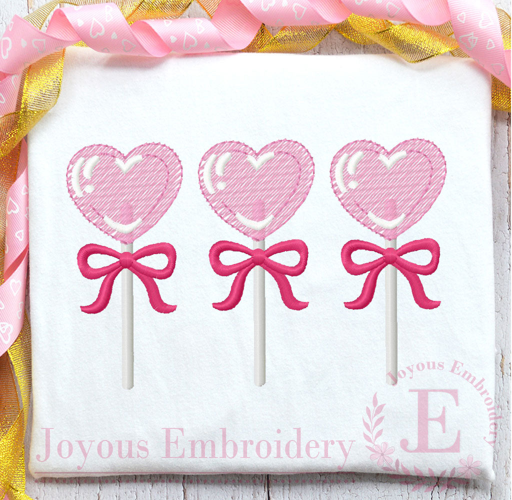 Heart Lollipop Machine Embroidery File