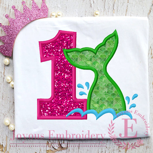Mermaid Number 1 Applique Embroidery Design