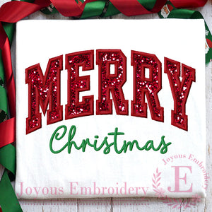 Merry Christmas Applique Embroidery