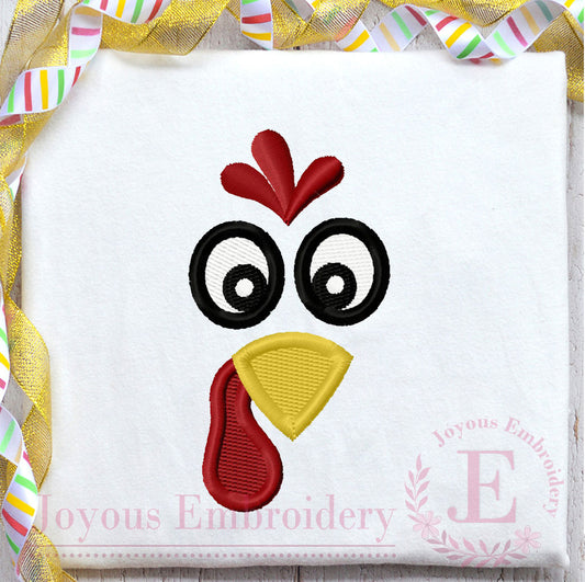 Turkey Face Filled stitch Embroidery Design