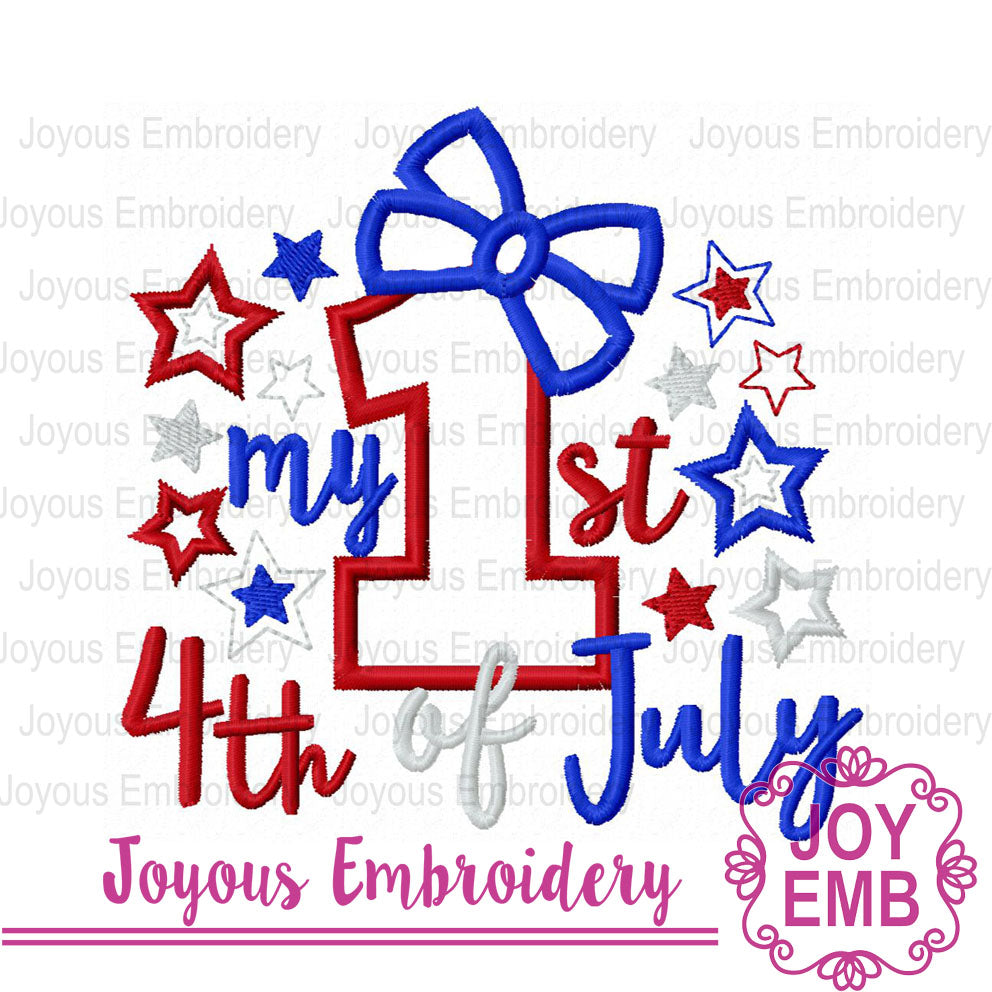 My first 4th of July Embroidery File,American Girl applique Embroidery