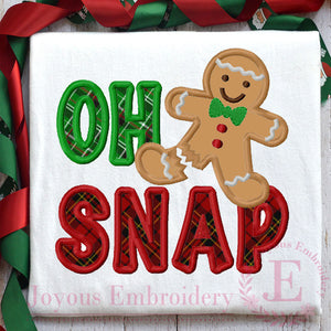 Oh Snap Gingerbread Applique Embroidery Design