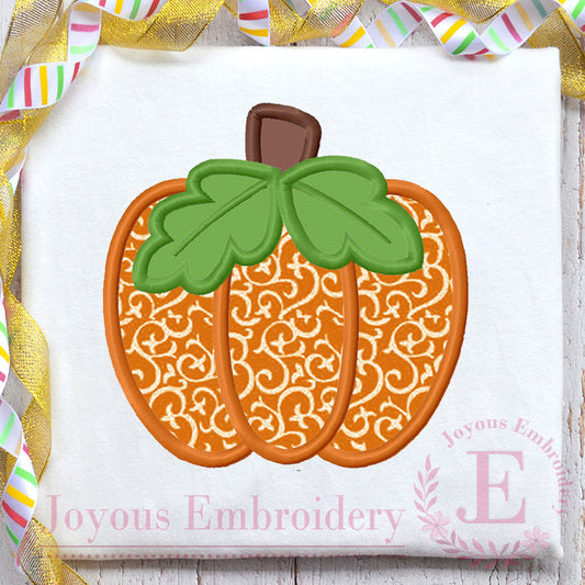 Pumpkin Applique Embroidery Design