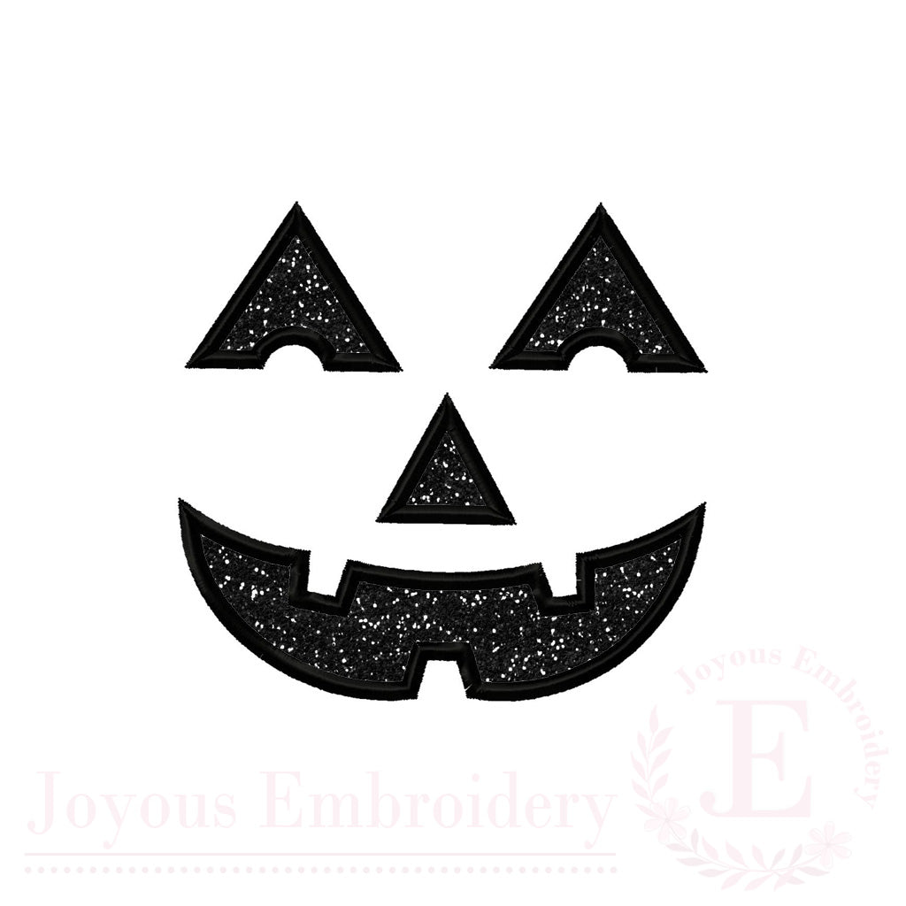 Pumpkin Face Applique Embroidery Design