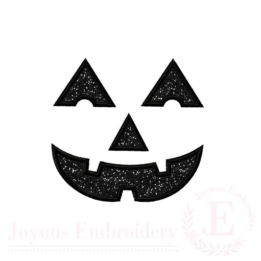 Pumpkin Face Applique Embroidery Design